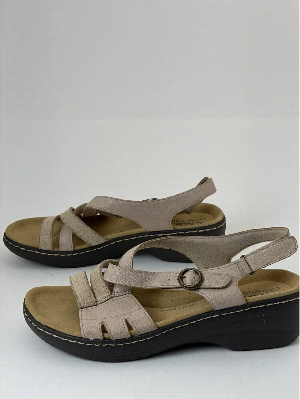 Clarks Merliah Bonita Women’s 9.5 Adjustable Strappy Leather Sandals Comfort